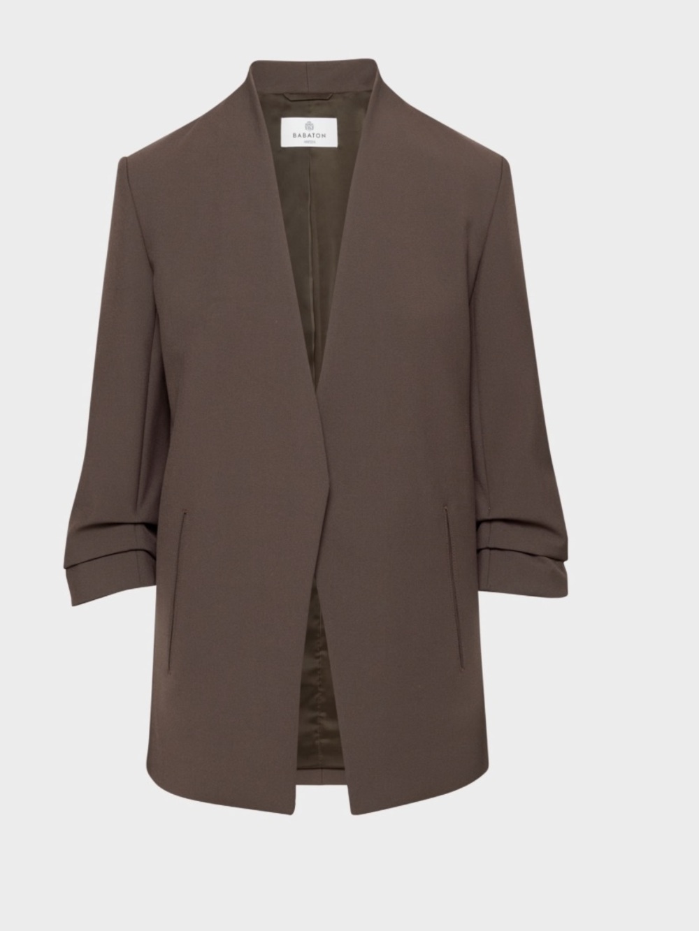 Aritzia Babaton Brown Open-Front Blazer